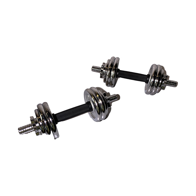 Teaglaim Set Of Chrome-Plated Dumbbells