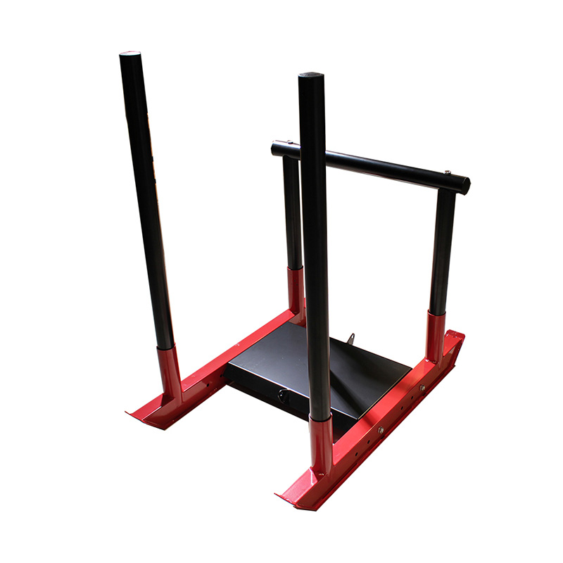 Sled Traenála Ceathair-cuaille Dubh & Dearg le haghaidh Oiliúint Iomlán Coirp